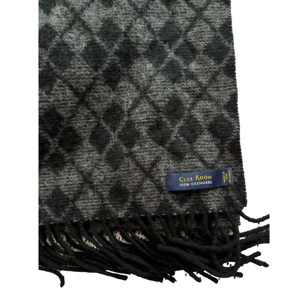 Cashmere scarf club room black and white